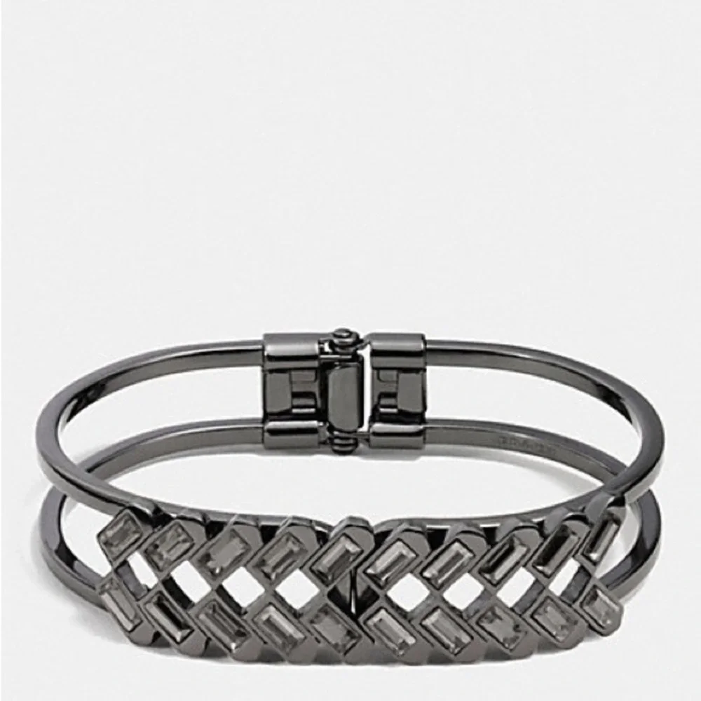 Coach Hinge Baguette Crystal Bangle Bracelet
